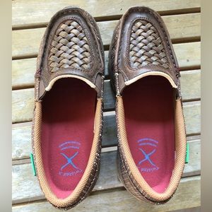 Twisted X slip on driving mocs
